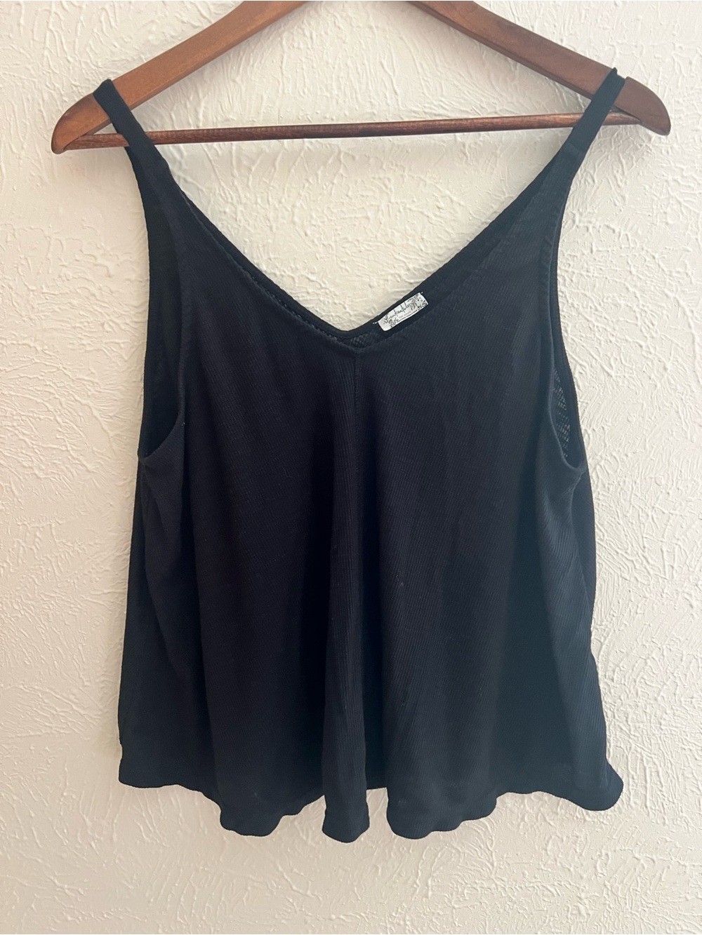 Intimately Free People Black Ribbed Tank Top Medium Loose Fit Boho